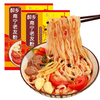 醉乡南宁老友粉300g*2袋广西老友粉速食扁粉干米粉老友酱料调料包酸笋豆豉配料河粉不螺蛳粉干切粉默认尺寸默认尺寸