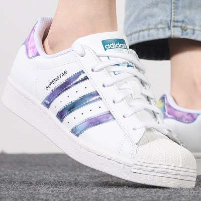 Adidas阿迪达斯三叶草休闲鞋女鞋2021夏季新款晕染贝壳头运动鞋GZ5217