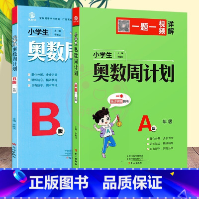 [2本]奥数周计划[A版+B版] 小学四年级 [正版]小学生奥数周计划1一2二3三4四5五6六A版B版全套小学数学解决问