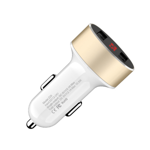 浩酷(HOCO)Z26车载充电器点烟器一拖二 双USB口2.1A数显 12v/24v通用