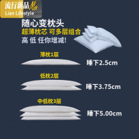 枕头单人颈椎枕低枕薄枕芯学生成人床品可调节高矮枕头软枕 三维工匠