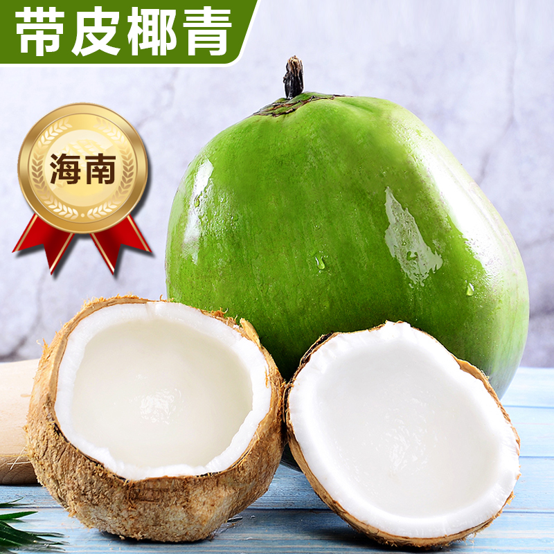 [西沛生鲜]海南椰青带皮 4个装 单果3.5-6斤 新鲜椰子 当季热带水果 汁水充沛 西沛