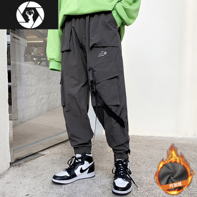 HongZun春秋机能伞兵工装裤男士休闲长裤潮牌高街胖子大码韩版潮流束脚裤工装制服