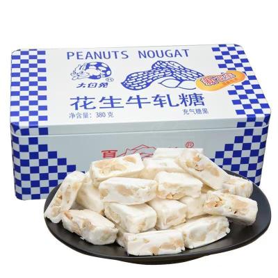 上海特产大白兔花生牛扎糖380g铁盒装