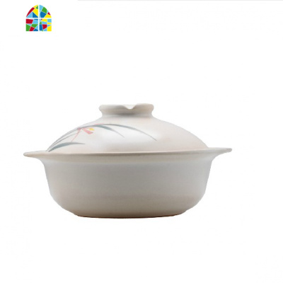 景德镇珍宝陶瓷砂锅深式可高温汤煲炖锅大口浅锅火锅煲汤锅 FENGHOU DW1965白色0.7L