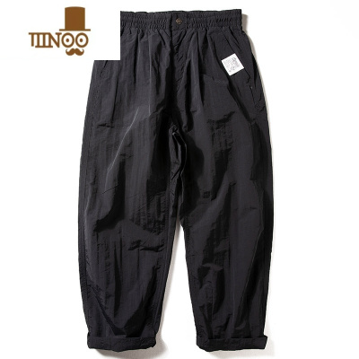 YANXU裤子男夏季薄款潮牌防水速干户外休闲长裤纯色简约宽松直筒阔腿裤