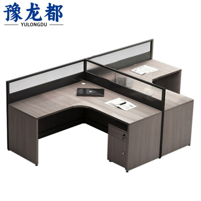 豫龙都屏风工位T型双人位张