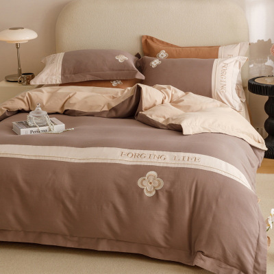 A类长绒棉床上磨毛四件套新款纯棉100床单被套床笠款