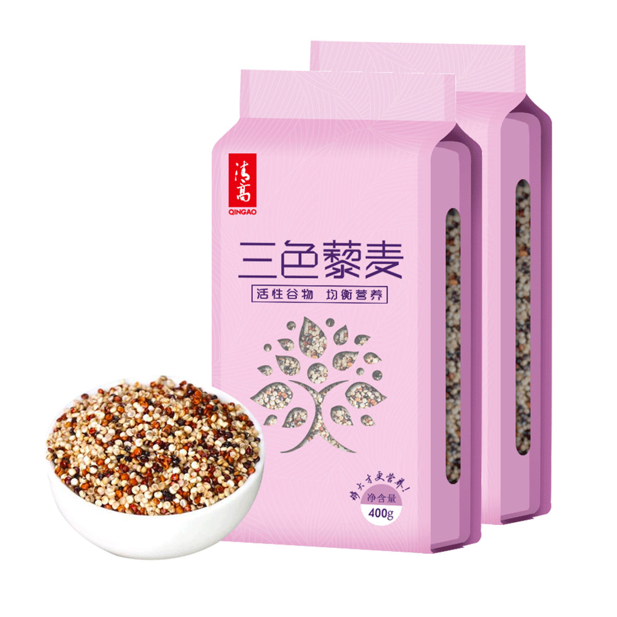 雁门清高山西三色藜麦粗粮400gx2袋优选杂粮 粗粮粥精装