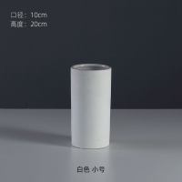 北欧风格摆件极简工业风黑白灰创意陶瓷花瓶样板房客厅家居装饰品 三维工匠 黑色中号 中等