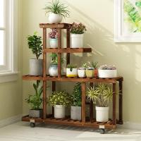 森美人绿萝花架子多层室内外实木质阳台落地式客厅多肉家用植物盆架