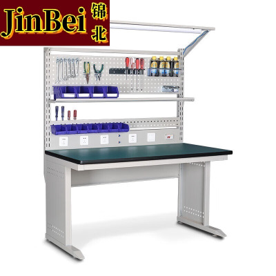 锦北防静电工作台车间流水线操作台带灯工具桌1.8米单桌+950挂板+套餐