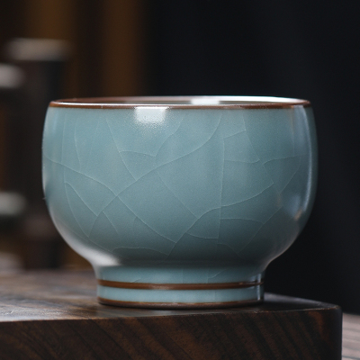 MULTIPOTENT功夫茶杯陶瓷主人杯个人品茗杯汝窑玉脂青古型杯伴手礼盒