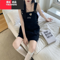YIBUSHENG减龄气质设计感刺绣牛仔背带短裙女季薄款大码收腹显瘦连衣裙子