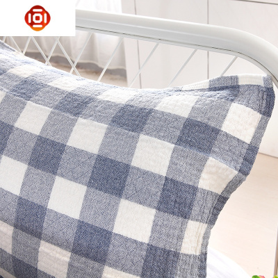 春夏两条装棉纱布枕巾一对日系棉柔软学生宿舍四层枕头巾三维工匠