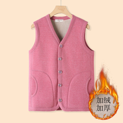 中老年女装秋冬马甲新款妈妈保暖外套老年人奶奶冬装加绒加厚背心_1