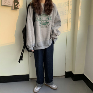 卫衣女秋季薄款无帽外套ins百搭原宿风宽松学生宽松上衣新款