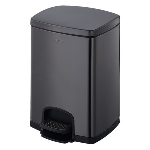 GNF垃圾桶12L不锈钢垃圾桶带盖脚踏式脚踩厨房客厅卧室卫生间家用内外双桶翻盖轻音缓降不沾指纹 方形桶