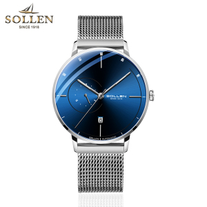 梭伦(SOLLEN)手表男自动机械表新款时尚商务休闲男表潮防水概念简约超薄SL-305