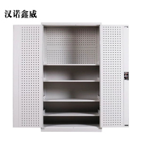汉诺鑫威工具柜加厚铁皮储物柜工厂车间用带抽屉汽修多功能收纳柜通门带网柜灰白色
