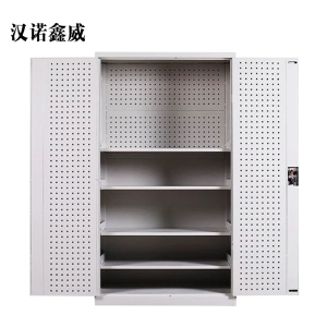 汉诺鑫威工具柜加厚铁皮储物柜工厂车间用带抽屉汽修多功能收纳柜通门带网柜灰白色