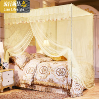 单开蚊帐单人家用1.5米1.8m床落地一开学生宿舍1.2公主风帐纱 三维工匠