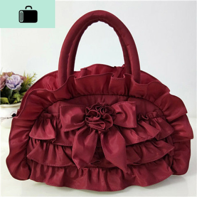 新款女包韩国森女文艺休闲布包甜美花边手提包精品女式包包妈妈包NEW LAKE