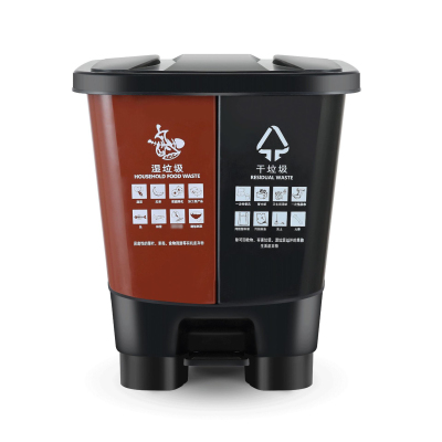 君佰益 分类脚踏式垃圾桶 60L(脚踏款) 咖啡黑