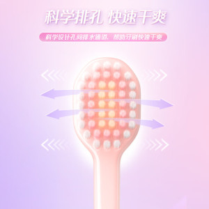冷酸灵花吻轻语软毛成人牙刷便携装(粉蓝/紫白)小宽头高密护龈软毛刷(紫黄/粉白)