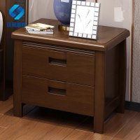 江莱新中式实木床头柜床边收纳柜储物柜收纳床柜小柜子 胡桃色