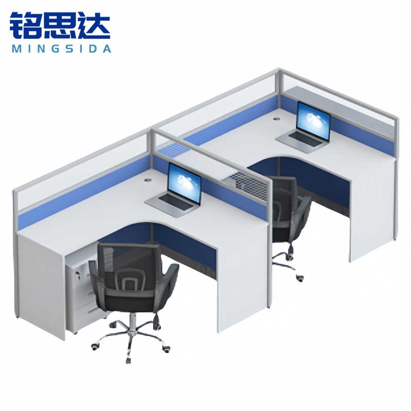 铭思达屏风工位F型双人位含柜椅套