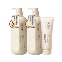 浅香(ASAKA)香榧氨基酸洗发水沐浴露套装改善毛躁顺滑洗发水沐浴露套装 洗发500g+沐500g+护发260g