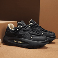 欧洲站男鞋秋冬潮牌百搭高级感休闲跑步厚底增高老爹鞋