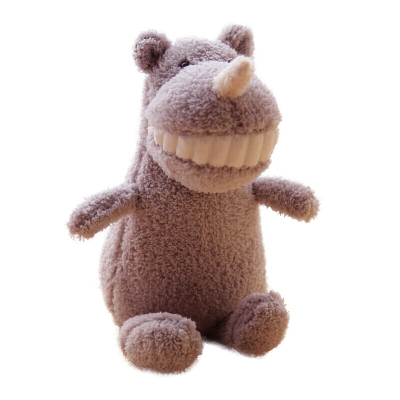 微笑大牙玩偶公仔呲牙猪恐龙毛绒玩具布娃娃女生可爱丑萌抱着睡觉犀牛中号全长约40cm-