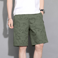 渔人船长夏季男士五分裤轻薄透气迷彩印花纯棉休闲运动裤短裤