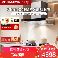 老板(ROBAM)烟灶套餐 25m³油烟机燃气灶套装 顶吸油烟机套装 烟灶套装5.2kW定时灶具 65X3S+51B0A