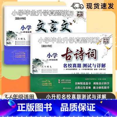 文言文 小学升初中 [正版]2025版 百校联盟 小学毕业升学名校真题详解 小学文言文古诗文 阅读与理解 积累与运用 3