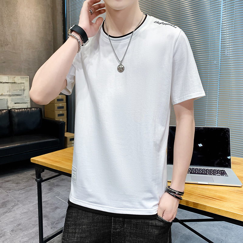 夏季新款短袖T恤男士韩版潮牌青少年打底衫纯棉体恤上衣
