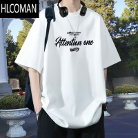 HLCOMAN夏季短袖t恤男士新款潮牌宽松青少年学生潮流半袖白上衣