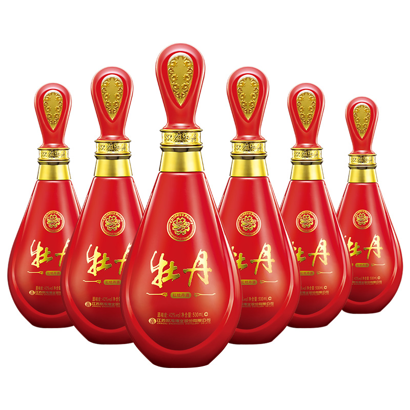 双沟 红牡丹精装版 42度500ml*6瓶 整箱装 浓香型白酒