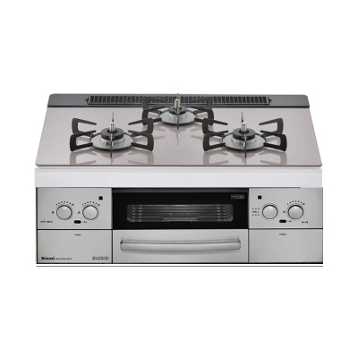 日本原装进口RINNAI/林内燃气灶LIISSE嵌入式烤箱灶银色RHS31W32L24RASTW-13A天然气60cm