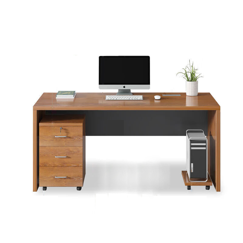 洛来宝 办公桌木制家用办公桌带抽屉老板桌子经理办公桌1.8米含柜