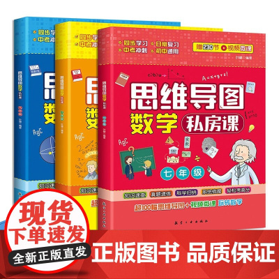 思维导图数学私房课正版全3册 中学生中考知识点梳理全面把握知识结构七八九年级初一二三教辅资料