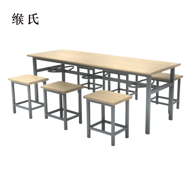 缑氏冷轧钢六人餐桌学生食堂公司职员户外桌椅组合1600*600*750