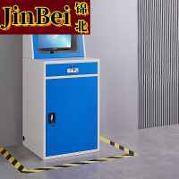 锦北PC工业电脑监控机箱柜机一体机网络柜工业机柜 蓝白-不带轮组装款