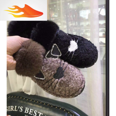 FISHBASKET加厚雪地靴加绒毛毛鞋2019冬季新款软底短靴女士保暖棉鞋韩版女鞋休闲鞋