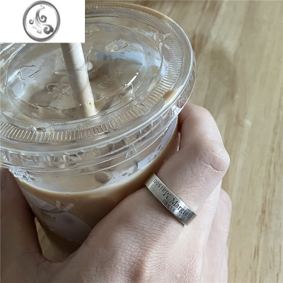 JiMiMargiela风格字母颠倒马吉拉戒指原创ins指环时尚高街情侣对戒