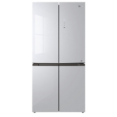 美的 BCD-460WSGPM山脉灰 十字对开四门风冷无霜一级能效双变频净味玻璃面板90度开门电冰箱