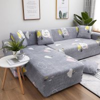 弹力懒人沙发套罩通用型全包萬能套北欧简约布艺沙发垫全盖布 七彩云雨 S码(沙发长度90-140cm适用)一般适合单人沙发