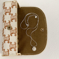 s925纯银施家珍珠花朵吊坠项链高级感轻奢小众法式气质毛衣链送女朋友老婆情人节七夕生日礼物